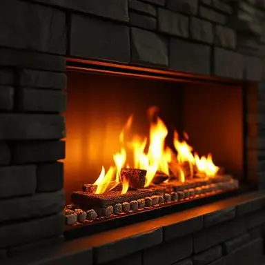 Fireplace — photoreal close-up render