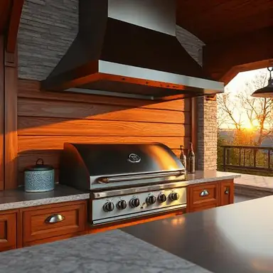 Outdoor Kitchen — photoreal close-up render