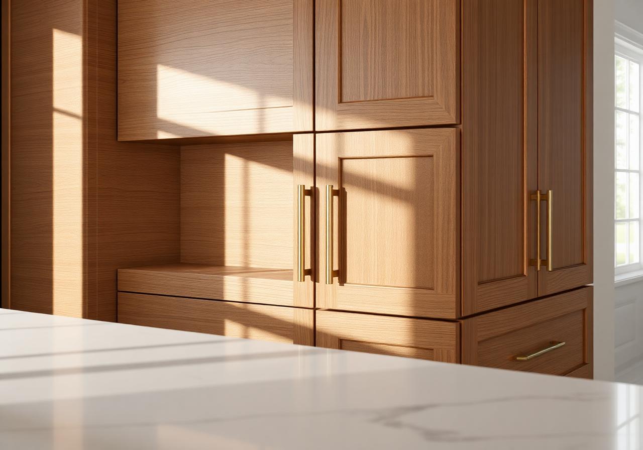 Ferozzi Design Center — Rift White Oak Shaker · Calacatta Quartz